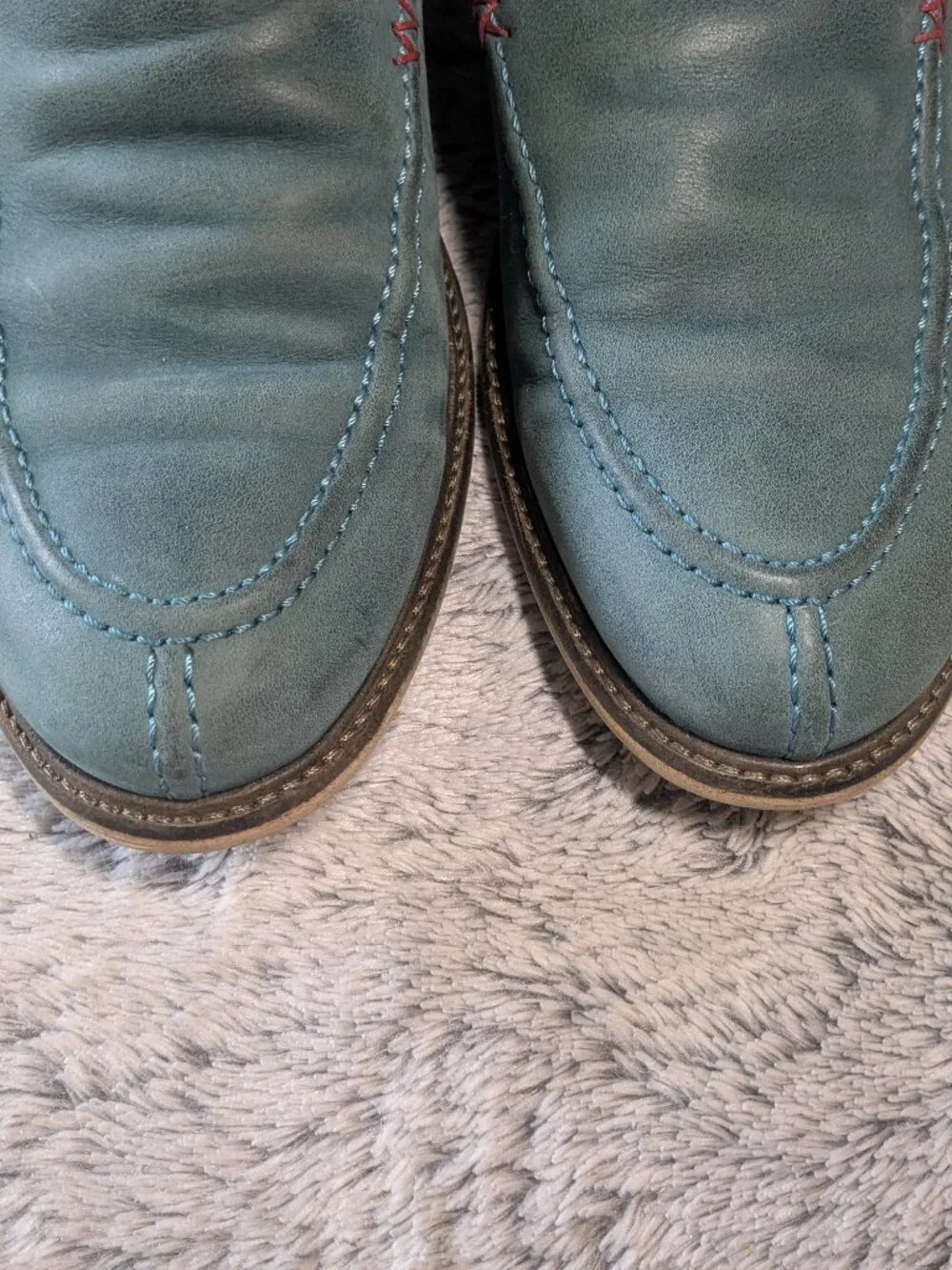 John Fluevog Reynolds Loafer Leather Green Teal Blue Size 12 Men's